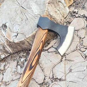 Hacha de camping Tomahawk de acero de Damasco de grado industrial Steel Craft International, cabeza de hacha con mango de madera de fresno, alta calidad, 18 pulgadas - Product Image 4