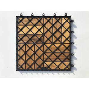 Meilleure vente T12A2 12 lattes ACACIA carreaux de terrasse carrés modernes 300x300x24mm étanche anti-dérapant décoration extérieure grand - Product Image 4