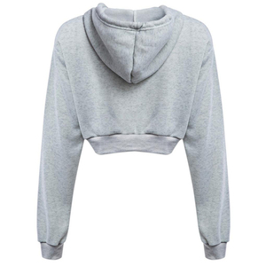 Solid Color Crop Top Wholesale <b>Hoodie</b> Women Sleeve Hoodies Crop Top for Girls Autumn <b>Thin</b> Hooded Cropped Pullover Women's - Product Image 4