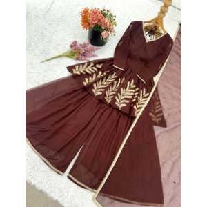 Conjunto superior e inferior de diseñador para mujer con ropa hermosa y elegante Dupatta - Product Image 1