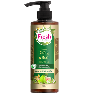 Shampooing Unisexe Doux et Soyeux 480g à l'Extrait de Gingembre Frais et au Parfum de Pamplemousse, pour Tous Types de Cheveux, Anti-Pelliculaire, Senteur Herbale - Product Image 2
