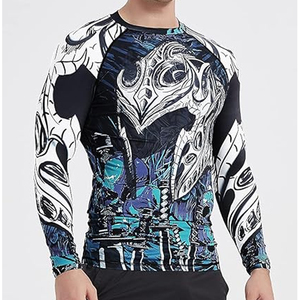 Custom Men <b>Compression</b> <b>Shirt</b> Rash Guard Long Sleeve Gym Fitness Workout Quick Dry Running OEM Logo Apparel - Product Image 5