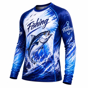 Camiseta de Pesca de Manga Larga para Hombre 2026, de Secado Rápido, Cuello Redondo, con Estampado Sublimado, Protección UV UPF 50, 100% Protección UV - Product Image 4