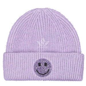 Lavender Ribbed <b>Knit</b> <b>Beanie</b> Unisex Adult Casual Winter Hat 56-58CM Solid Color Acrylic Cuffed Style - Product Image 6