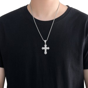 Collar de Cobre Fino BES, Estilo Hip Hop, con Colgante de Cruz Cuadrada con Circonitas, Chapado en Oro Real, Joyería Hip Hop para Hombre, Diseño Simple y Distintivo - Product Image 1