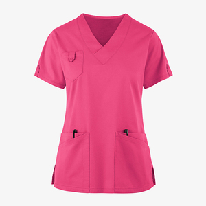 Blouses d'hôpital en toile pour femmes, légères et confortables, avec deux poches, personnalisables avec logo, pour l'été – Qualité OEM supérieure - Product Image 2