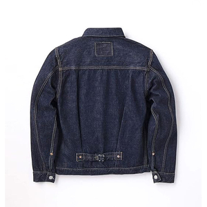 Chaqueta de Mezclilla Índigo Crudo para Hombre con Logotipo OEM Personalizado, Chaqueta Trucker de Jean Rígido de Alta Calidad, Chaqueta de Trabajo con un Solo Bolsillo, Fabricante - Product Image 2