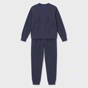 Ensemble de survêtement 2 pièces en molleton de coton de haute qualité pour femme – Sweat-shirt à col rond et pantalon de jogging - Product Image 1