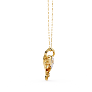 Collar con Colgante Solitario de Diamante de Laboratorio con Corte Redondo en Oro Sólido de 14K, Modelo Clásico Aries Jewel, para Mujer, Regalo para Fiestas - Product Image 2