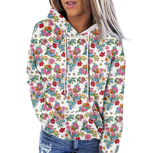 Vente en gros de sweats à capuche d'hiver à sublimation intégrale pour femmes, sweats à capuche personnalisés avec logo 3D sur le devant, 100% polyester - Product Image 3