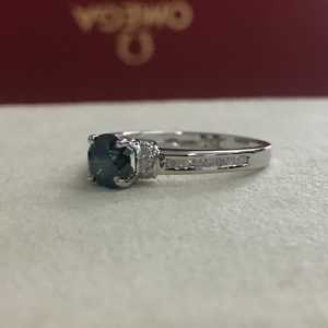 0.97 Ct Round Cut Natural White & Blue Diamond Engagement <b>Wedding</b> <b>Ring</b> for <b>Women</b> 925 Sterling <b>Silver</b> Wholesale - Product Image 4