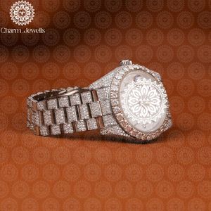 Montre de luxe pour homme Charm_Jewells, boîtier en acier inoxydable, cadran analogique 40 mm, fermoir papillon, verre cristal, mouvement mécanique, 10 bars - Product Image 2