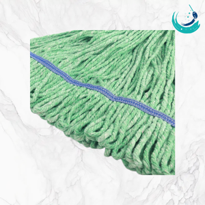 KSR Premium Green Quick <b>Dry</b> Cotton <b>Mop</b> High Quality Reusable Design Efficient 4 Side Wringing System Durable 2" Blue Band - Product Image 1