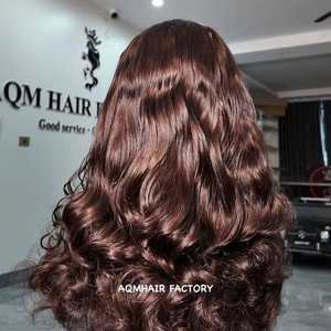 Hot Selling 300g Virgin Hair <b>Long</b> Bouncy <b>Wigs</b> Super Double Drawn 5 X 5 Transparent Lace Closure Bouncy Curl T1B/4 Wholesale - Product Image 1
