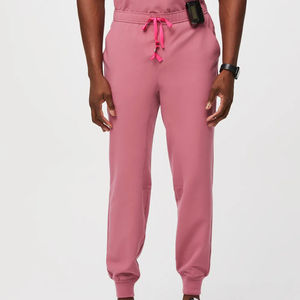 Ensemble d'uniformes médicaux unisexes anti-plis en polyester, rayonne et élasthanne, comprenant un haut à col en V et un pantalon de jogging pour personnel hospitalier - Product Image 3