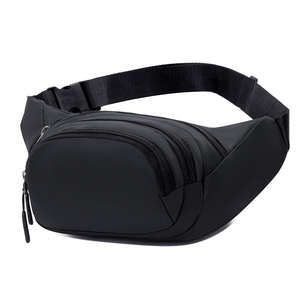 Sac bandoulière en cuir vegan PU avec 4 poches zippées, petit sac banane pour homme et femme - Product Image 1