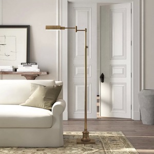 Lampe de sol design haut de gamme avec base en marbre et cadre doré pour intérieurs de luxe - Product Image 2
