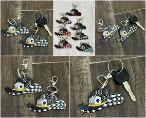 March Expo 2026 Porte-clés en cuir de vache occidental fait main, gravé à la main, à motif damier, thème Rodeo, cadeau pour hommes et femmes, vente en gros - Product Image 3