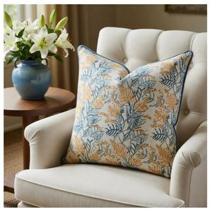 Cojín Decorativo Cuadrado de Alta Calidad con Estampado Floral Clásico, de Lino y Algodón, Lavable, con Cierre de Sobre, para Suministro al por Mayor - Product Image 1