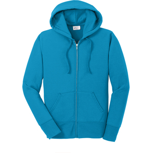 Women's Navy Blue Full <b>Zip</b> <b>Hooded</b> Sweatshirt 100% Cotton Fleece 200g Regular Fit Breathable Autumn Winter Wear - Product Image 6