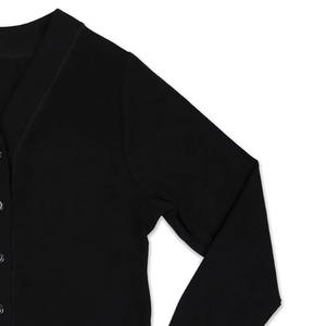 Cárdigan de punto personalizado para mujer con cuello en V, de lana/acrílico, antiarrugas, diseño a rayas, estilo casual, grueso por delante, venta al por mayor - Product Image 4