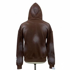 Sweat à capuche zippé personnalisé avec logo brodé, en coton molletonné 450 g/m², couleurs sur mesure, pour homme. - Product Image 2