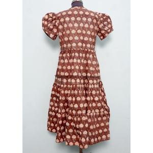 Vestido midi ajustado de algodón con estampado floral bohemio, suave, ecológico, para fiesta, estilo camisón, diseño natural, talla 3/4 Plus Size - Product Image 6