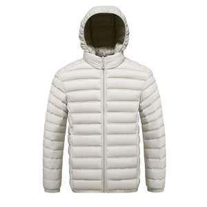 Chaqueta Acolchada Unisex con Capucha de Mezclilla, Logotipo Frontal, Cuello Alto, Cierre de Cremallera, Resistente al Viento, Color Sólido, Ropa Casual de Invierno, Largo Regular - Product Image 1