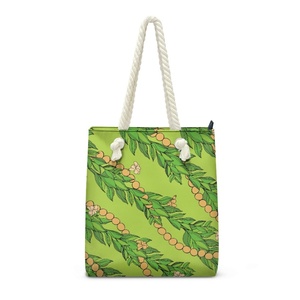 Hawaiian Kukui Nut <b>Tree</b> Lady Tote <b>Bag</b> Print on Demand Dropship Vacation Handbag Elegant Practical Rope Shopping <b>Bag</b> for Women - Product Image 4