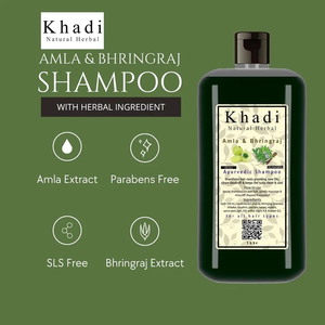 Shampooing naturel aux herbes avec extrait d'amla et de bhringraj, formulé pour la croissance des cheveux, le soin du cuir chevelu, le contrôle de la chute des cheveux et la nutrition. - Product Image 4