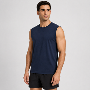 Blank Plain <b>No</b> <b>Logo</b> Wide Strap Design Stringer Tank Top Moisture Wicking Fabric For Yoga Fitness Wholesale Bulk Supplier New - Product Image 2