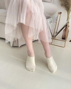 Chaussettes courtes côtelées pour femmes, en coton respirant, couleur unie, pour usage quotidien, élégantes, tricotées, invisibles, saison printemps - Product Image 5