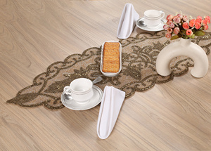 ผ้าปูโต๊ะอาหารลูกปัดแก้วขนาด36 "ลายดอกไม้ออกแบบได้ตามต้องการสำหรับนักวิ่งงานแต่งงานในวันคริสต์มาส - Product Image 3