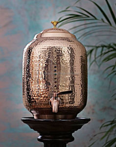 Pichet à eau ayurvédique de 5 litres en cuivre pur Matka avec couvercle et paille pour la maison et l'hôtel directement de l'Inde - Product Image 3