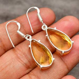 Pendientes de Citrino Hechos a Mano, Plata de Ley 925, Joyería Colgante, Piedra Amarilla Natural, Pendientes para Mujer, Regalo - Product Image 5