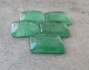 Venta al por mayor de cabujones rectangulares de 8x10mm, fresa natural, cuarzo, moteado verde, proveedor de piedras preciosas a granel, proveedor de piedras preciosas - Product Image 3