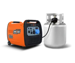 HWASDAN Inverter mesin portabel bahan bakar ganda, Generator Inverter daya 4000W Super senyap dengan Remote/listrik untuk penggunaan Rumah & Berkemah
