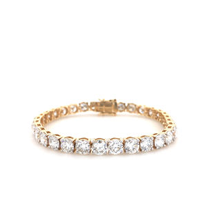 Pulsera de tenis de lujo de oro amarillo de 14K/18K con diamantes cultivados en laboratorio, diseño clásico con engaste de puntas - Product Image 1