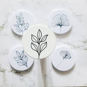 Classic Leaf Design White <b>Coaster</b> Suitable For Office Workspace Desk Organization And <b>Table</b> Protection Purpose From India - Product Image 6