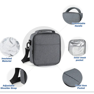 Sac à lunch isotherme personnalisé avec logo imprimé pour hommes et femmes, sac isotherme souple doublé de papier aluminium pour le bureau, le travail, l'école, les pique-niques et la conservation des aliments - Product Image 5