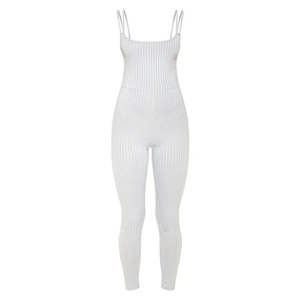 Combinaison de sport pour femme, combinaison de yoga extensible, combinaison de fitness, col en V, sans manches, prix bas, OEM - Product Image 5