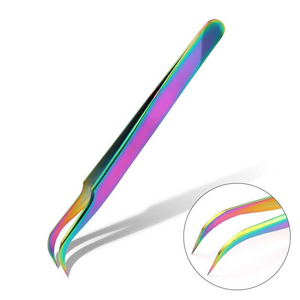 Pretty Soft Pink Color Eyelash Tweezers Different Color Pointed New Arrival Non Slip Product Eyelash Extension Tweezers - Product Image 1