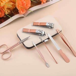 Rose Gold Professional <b>Nail</b> Clippers Sets Carbon Steel <b>Nail</b> Cutter Set Travel Manicure Kit BY ANAAIF ENTERPRISES - Product Image 3