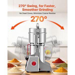 Molino Eléctrico de Alimentos de 1500W y 300g, Pulverizador de Acero Inoxidable de Alta Velocidad (28000 RPM) para Especias, Maíz y Granos Secos - Product Image 5