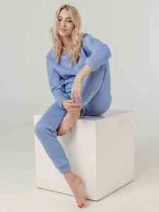 Womens Light <b>Purple</b> Lavender Oversized Tracksuit Heavyweight Hoodie And Matching Cuffed Sweatpants Set Two-Piece Casual - Product Image 3