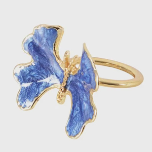 Anillo de Servilleta de Metal Azul con Forma de Mariposa para Decoración de Fiestas en Casa, Elegante Decoración de Mesa de Comedor e Idea de Regalo de la India - Product Image 1