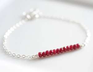 Sterling Silver Ruby Bracelet July Birthstone Minimalist Women Jewelry Gemstone Handmade Wholesale Supplier - Product Image 4
