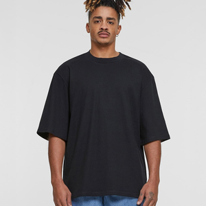 T-shirt Homme Oversize Uni à Manches Courtes Col Rond Style Décontracté Urbain Respirant en Coton Jersey Coupe Épaules Tombantes 300 GSM - Product Image 1