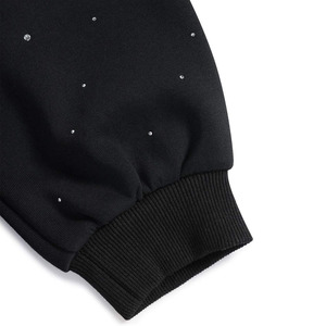 Custom Rhinestone <b>Black</b> Hoodie Oversized Pullover <b>Sweatshirt</b> Unisex Streetwear Casual Fashion Fleece Hooded Top for <b>Men</b> - Product Image 3