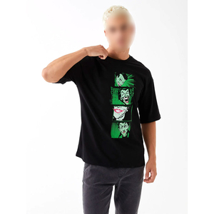 T-shirts pour hommes en coton 100% uni, col rond, respirants, couleur verte et noire, best-seller, vêtements pour hommes - Product Image 1